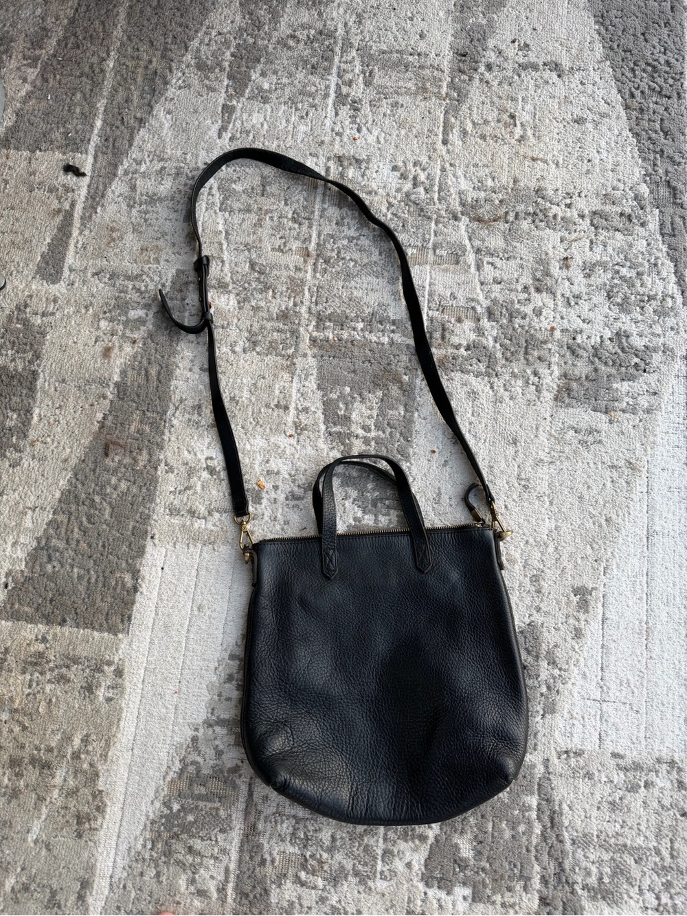 Madewell mini transport Black Leather Crossbody Tote